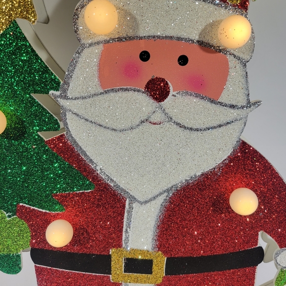 17" Statuaries Red Wooden Pre-Lit Christmas Santa National Tree Company … - Picture 3 of 3